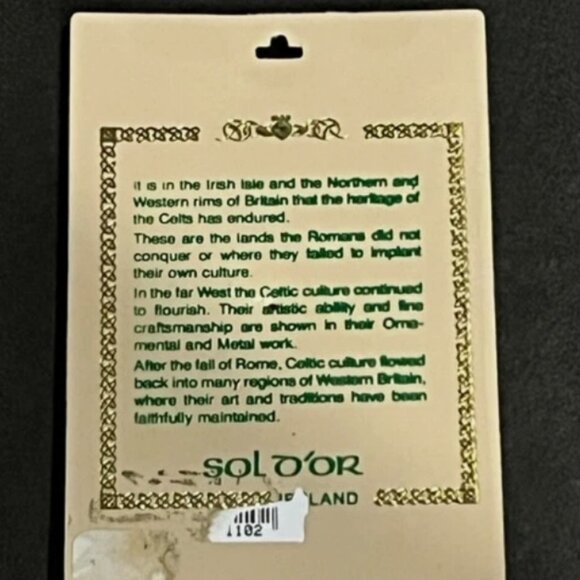 Vintage Soldor Claddagh Celtic Connemara Marble Heart Pin Brooch Irish Wedding - Picture 5 of 5